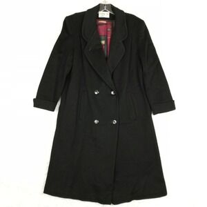 Vtg Cathy Jo Womens Coat A-Line Wool Blend Black Double Breasted M